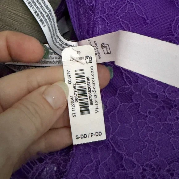 Victoria's Secret Purple‎ Lace Corset Bustier Top Bra S-DD Romantic Retro - Picture 3 of 3
